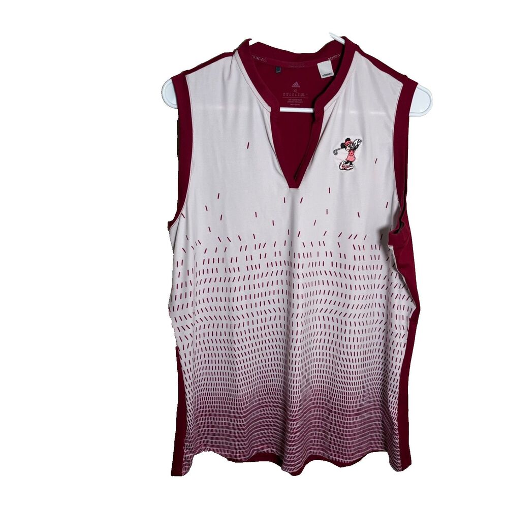 Disney Adidas Golf Minnie Mouse Tank Top Women's XL White Red Sleeveless